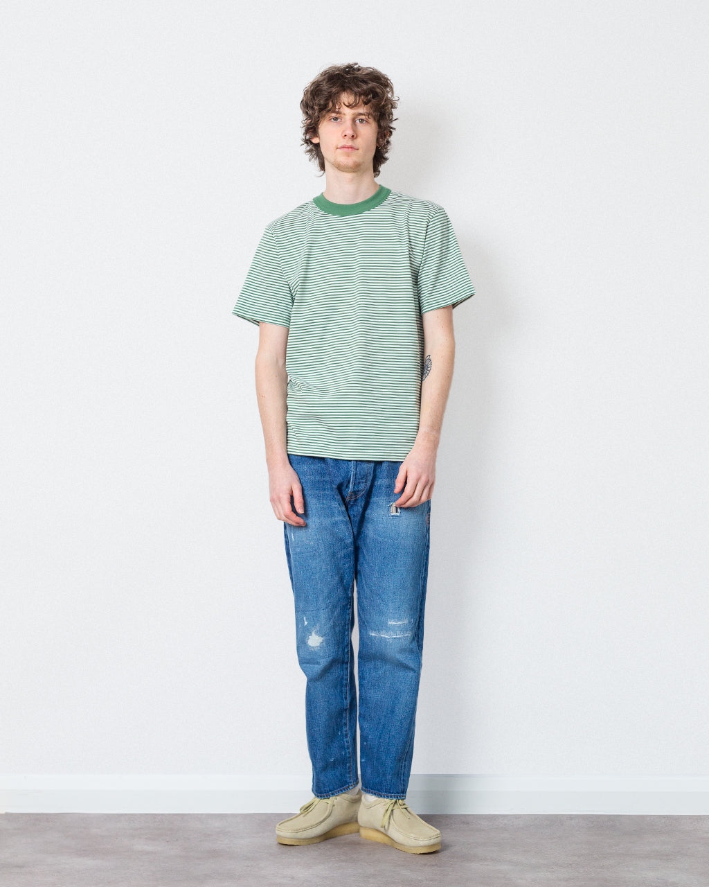 Heritage Stripe T-Shirt - Ivy/Blanc