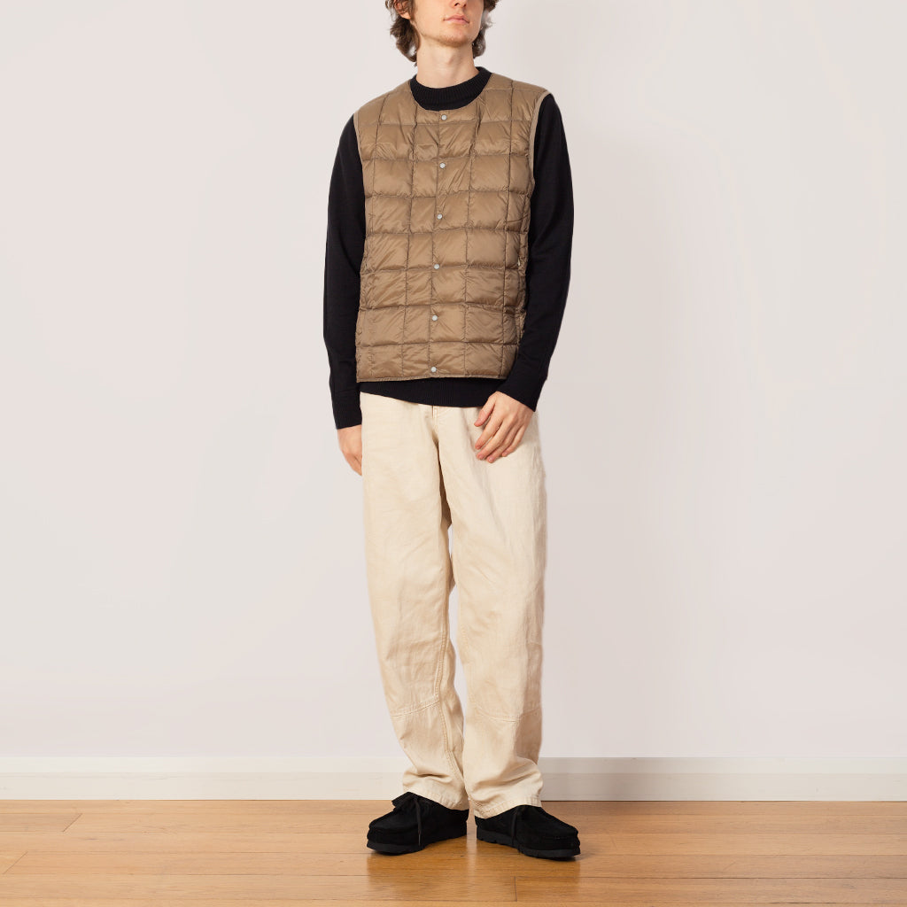 Crew Neck Vest - Khaki