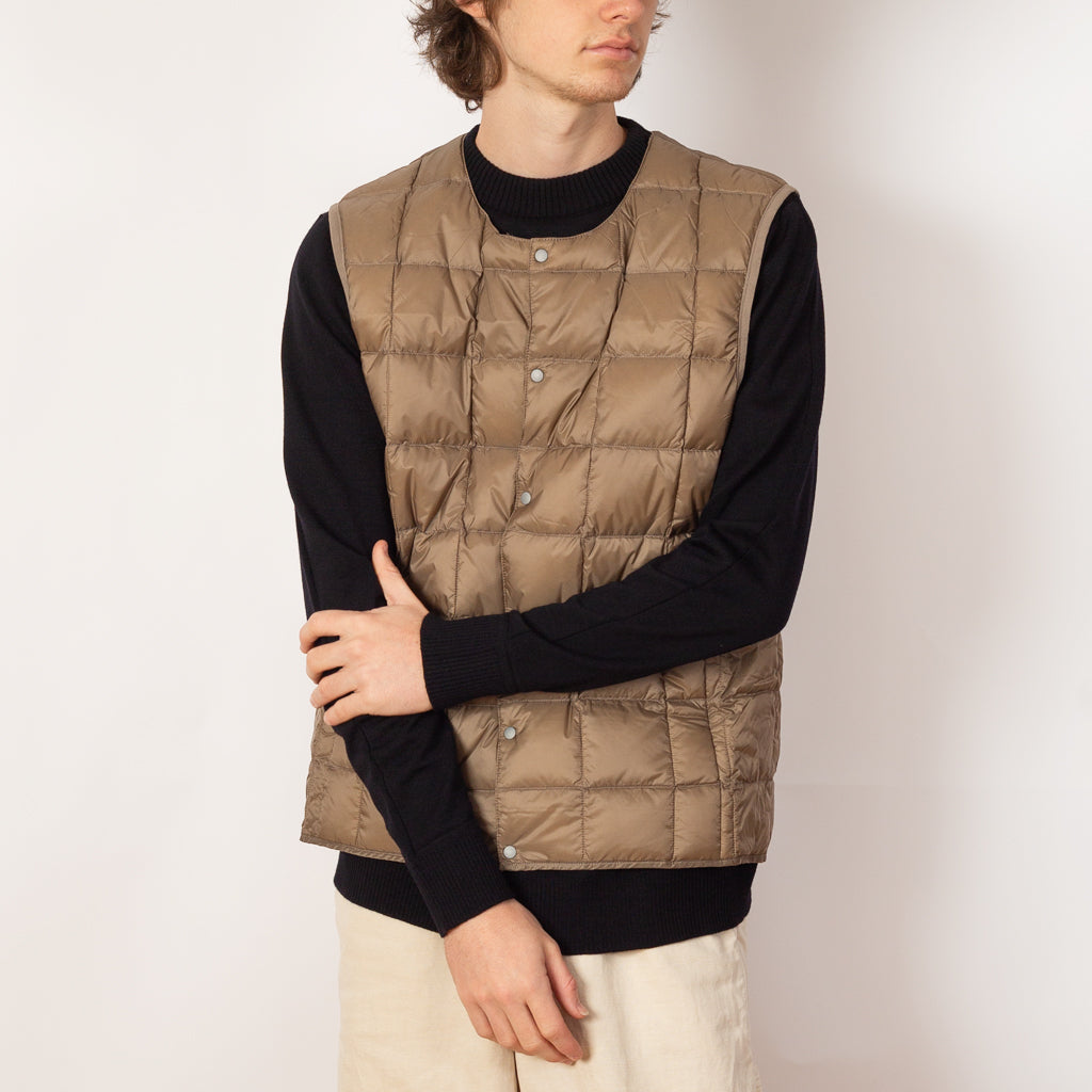 Crew Neck Vest - Khaki