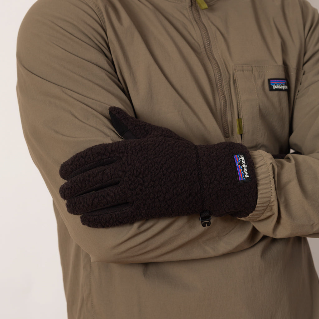 Retro Pile Gloves - Black
