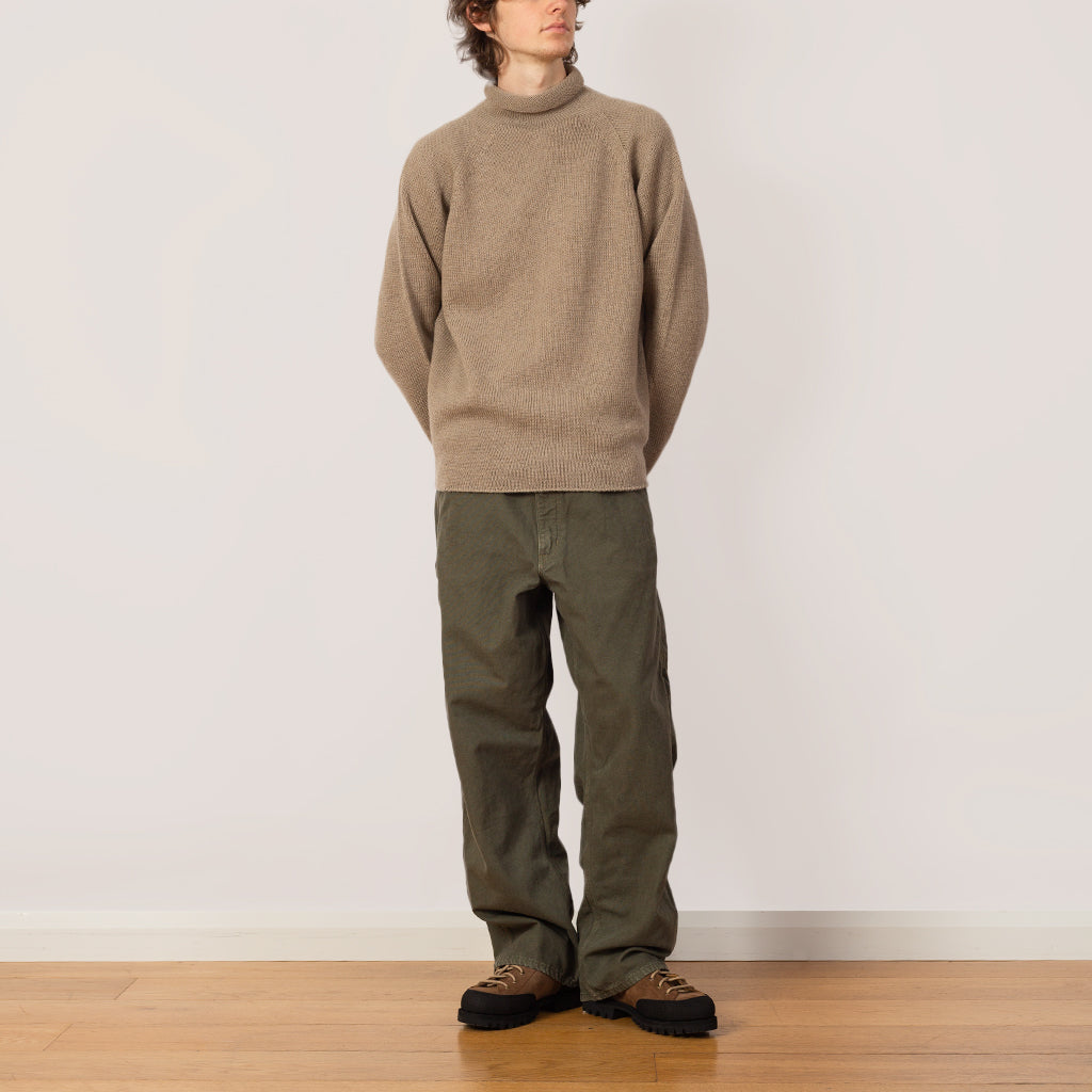 Rolled Edge Roll Neck - Taupe