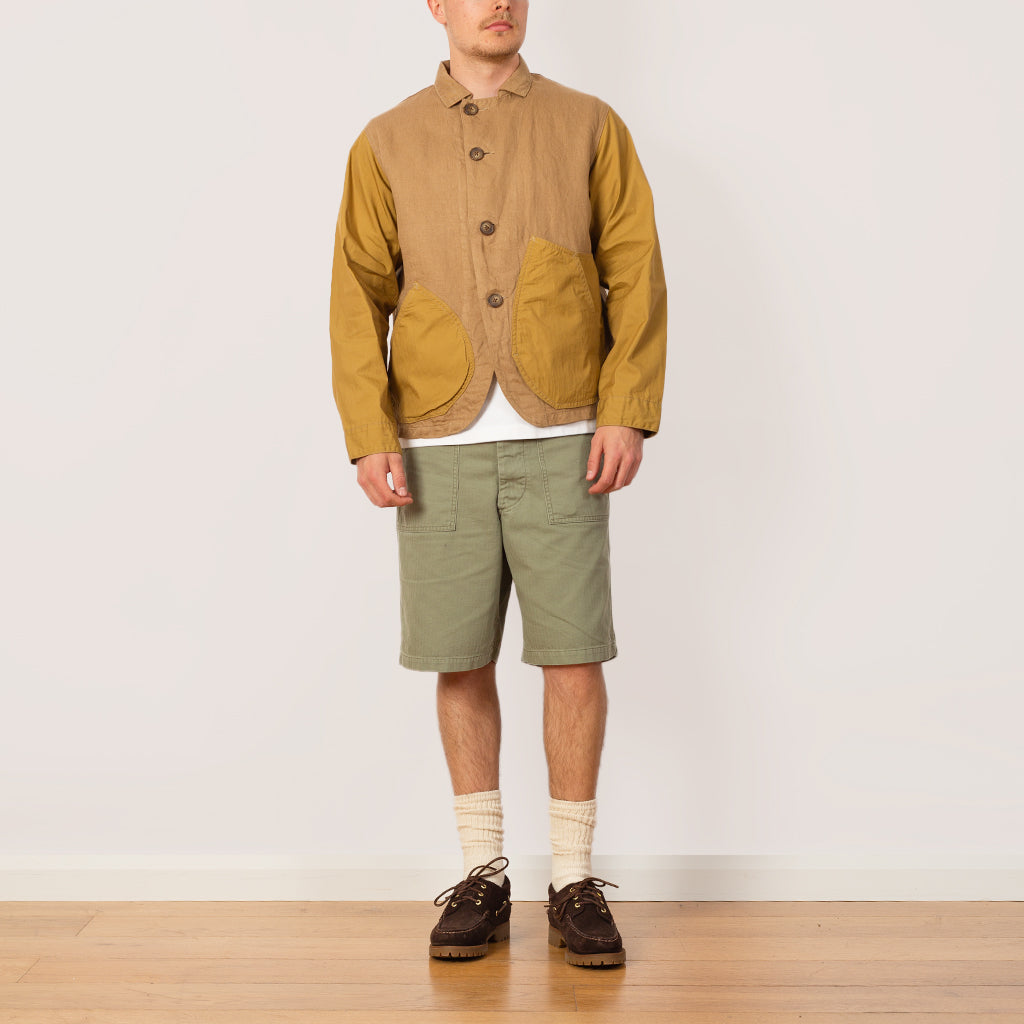 Linen Gabardine Ringoman Coverall - Beige