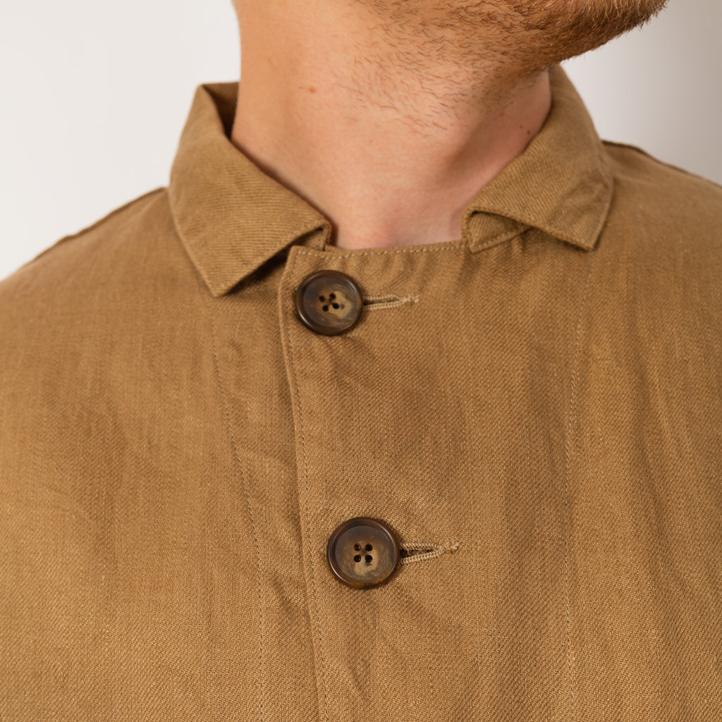 Linen Gabardine Ringoman Coverall - Beige