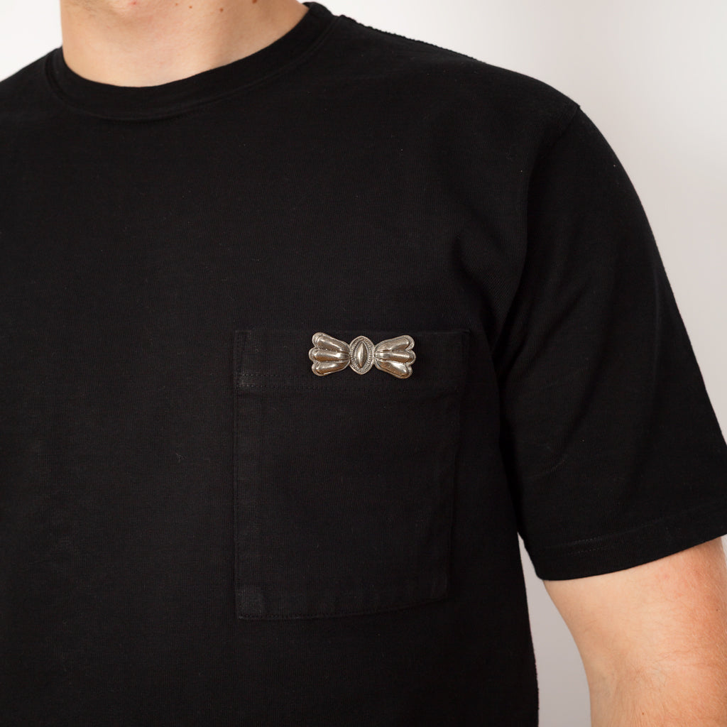 Butterfly Concho Pocket Tee - Black