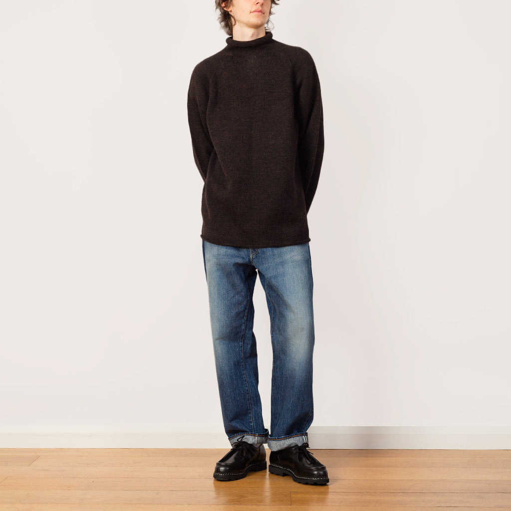 Rolled Edge Roll Neck - Ebony