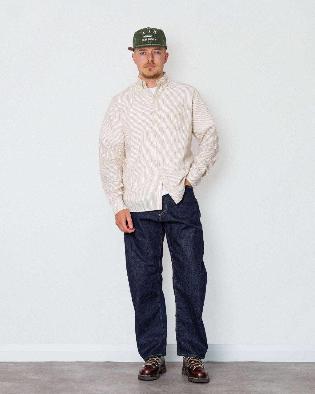 Another Shirt 1.0 - Ecru Brown Stripe