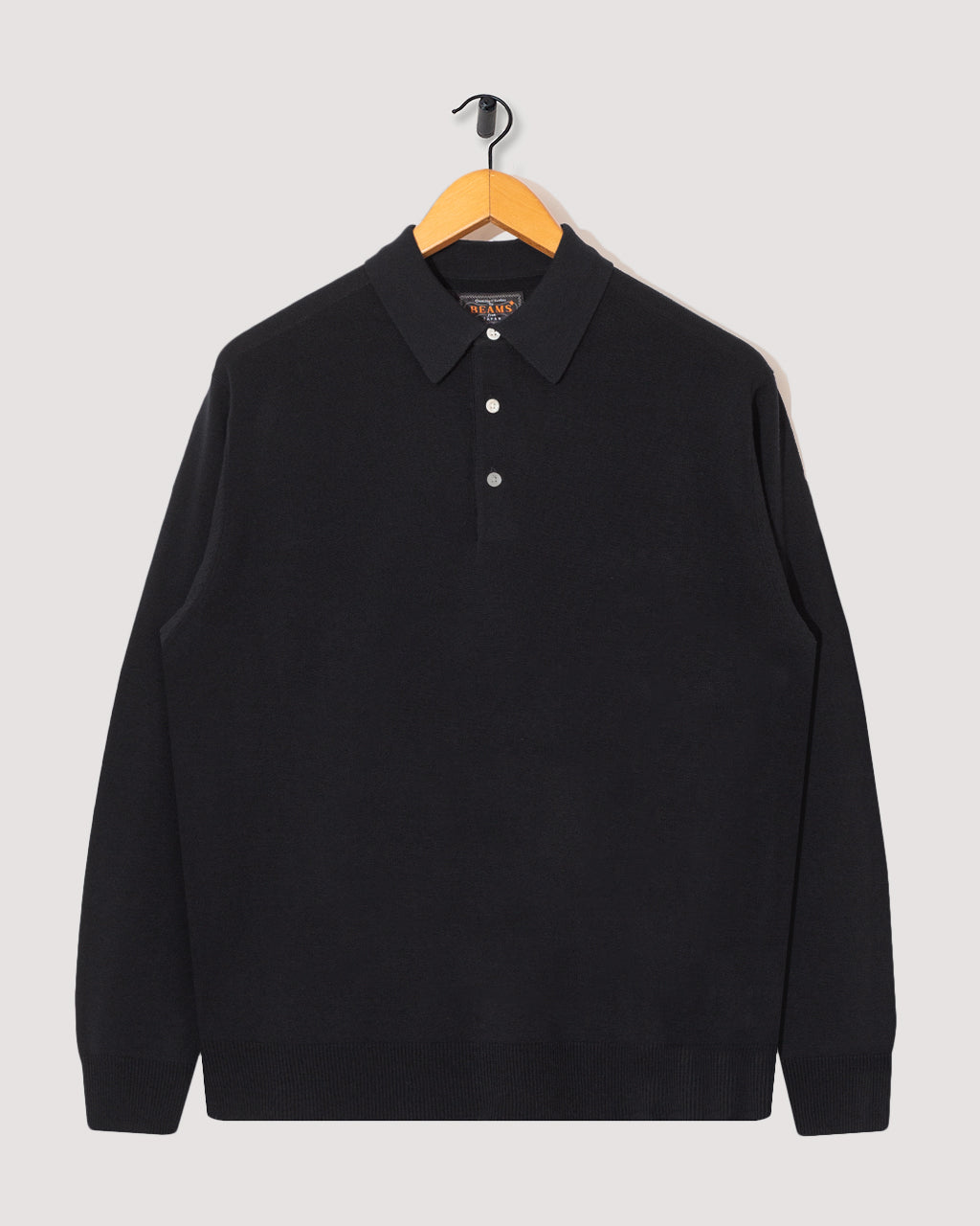 Knit Polo 12G - Black | Beams Plus | Peggs & son.