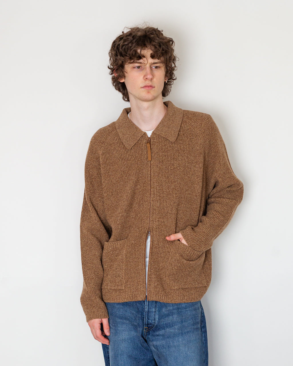 Zip Cardigan - Tawny