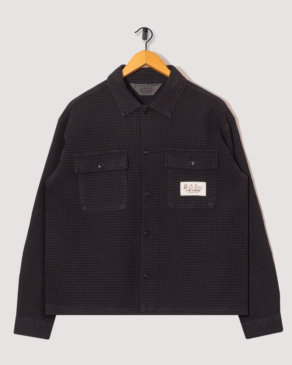 Waffle Button Front Shirt - Black | Brain Dead | Peggs & son.