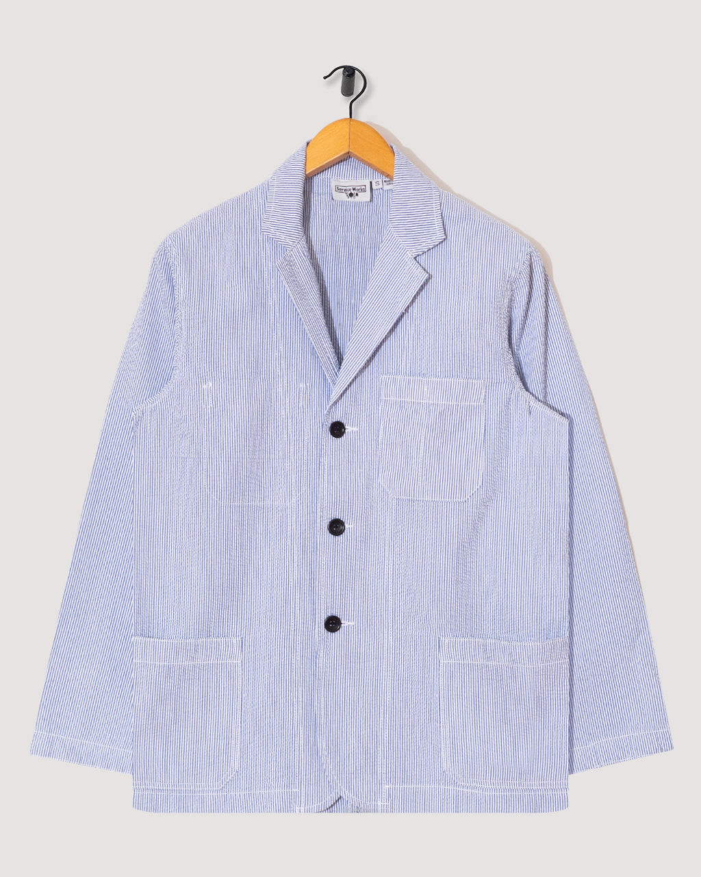 Seersucker Server Suit Jacket - Navy Stripe | Service Works