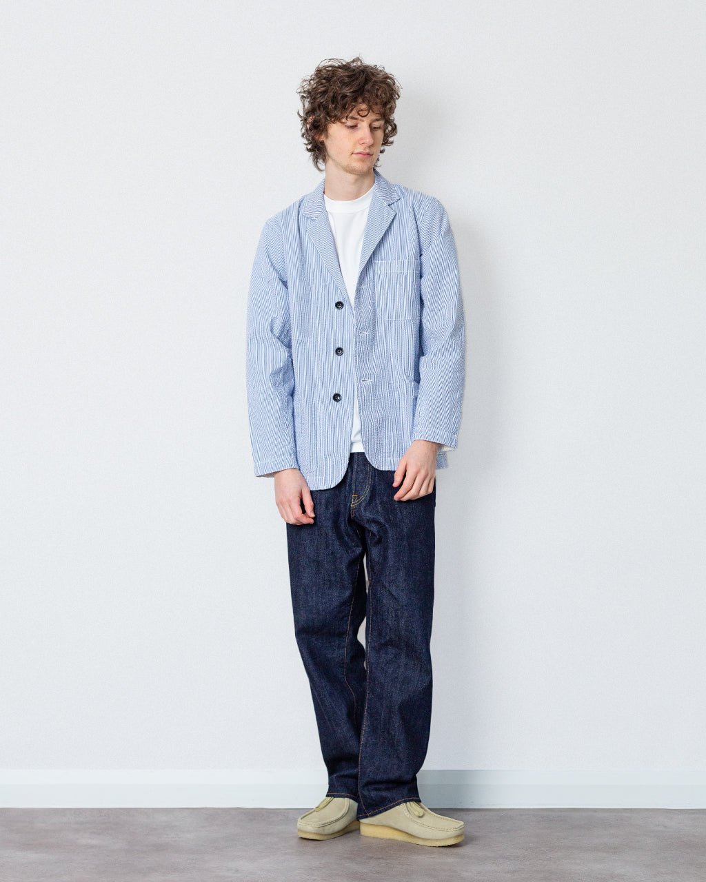 Seersucker Server Suit Jacket - Navy Stripe