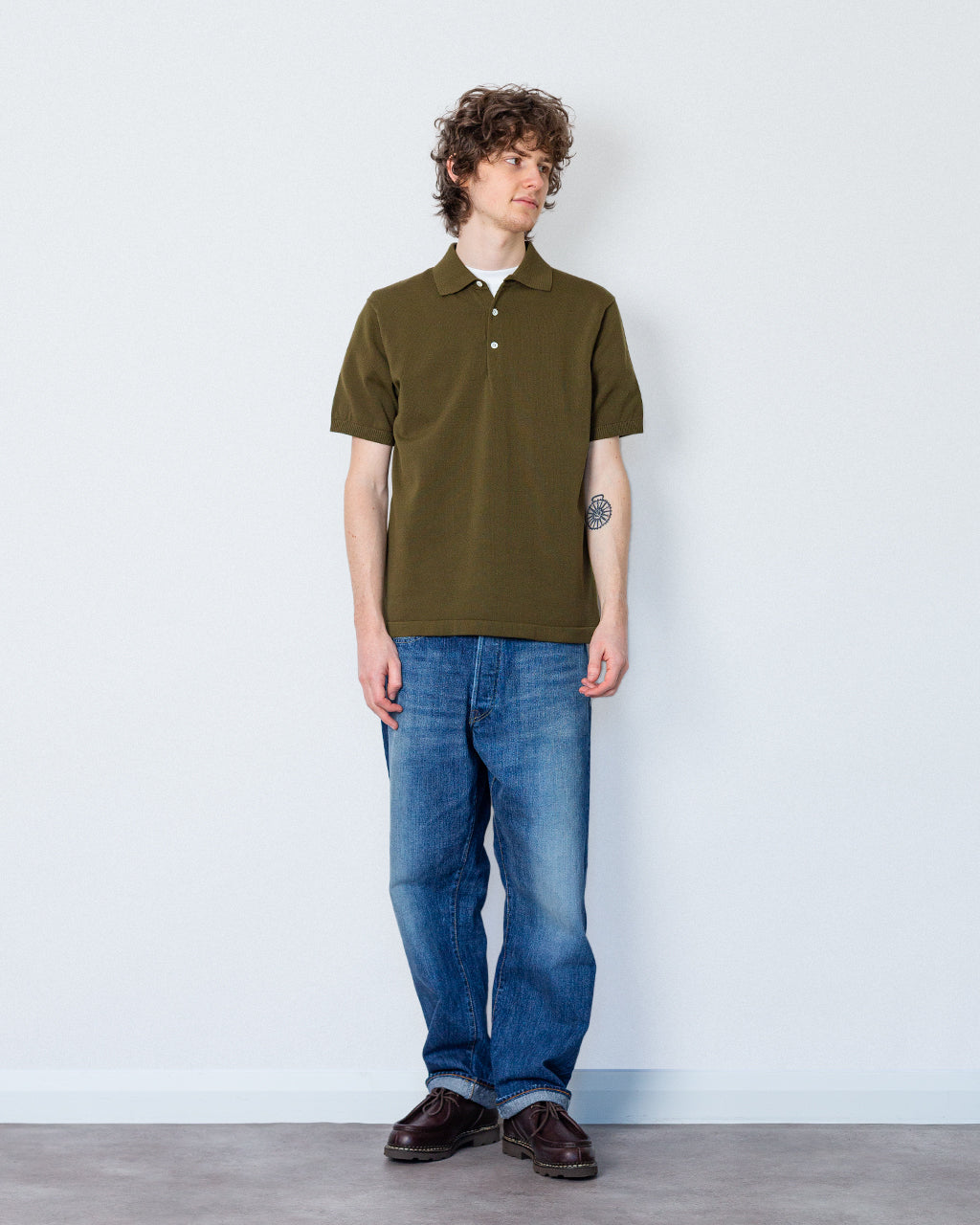 Knit Polo 12G S/S - Green