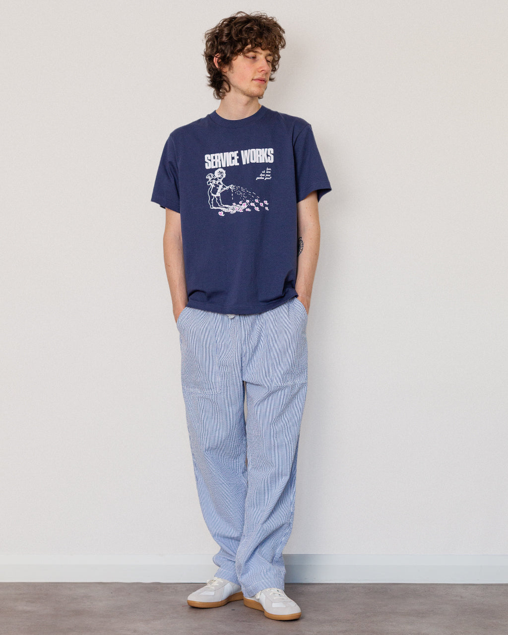 Seersucker Chef Pant - Navy Stripe