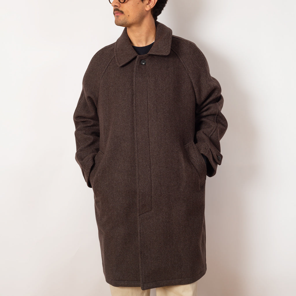 Accession Coat - Brown Herringbone Recycled Wool