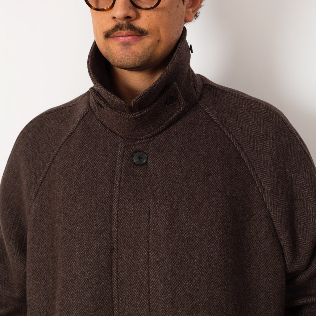 Accession Coat - Brown Herringbone Recycled Wool