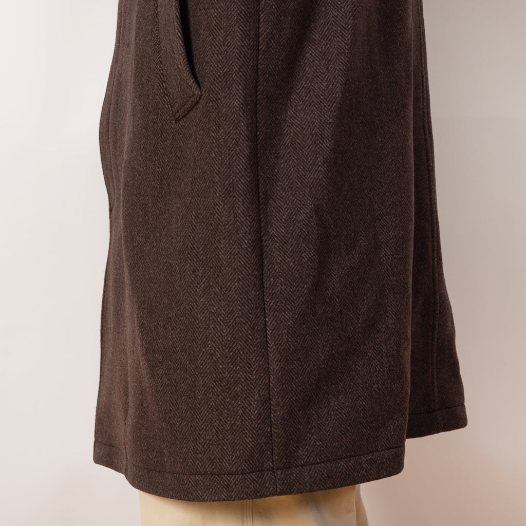 Accession Coat - Brown Herringbone Recycled Wool