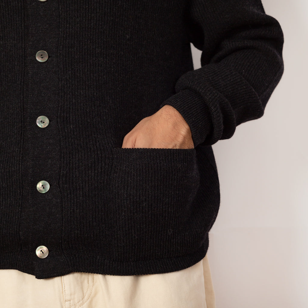 Turtle Neck Cardigan - Charcoal