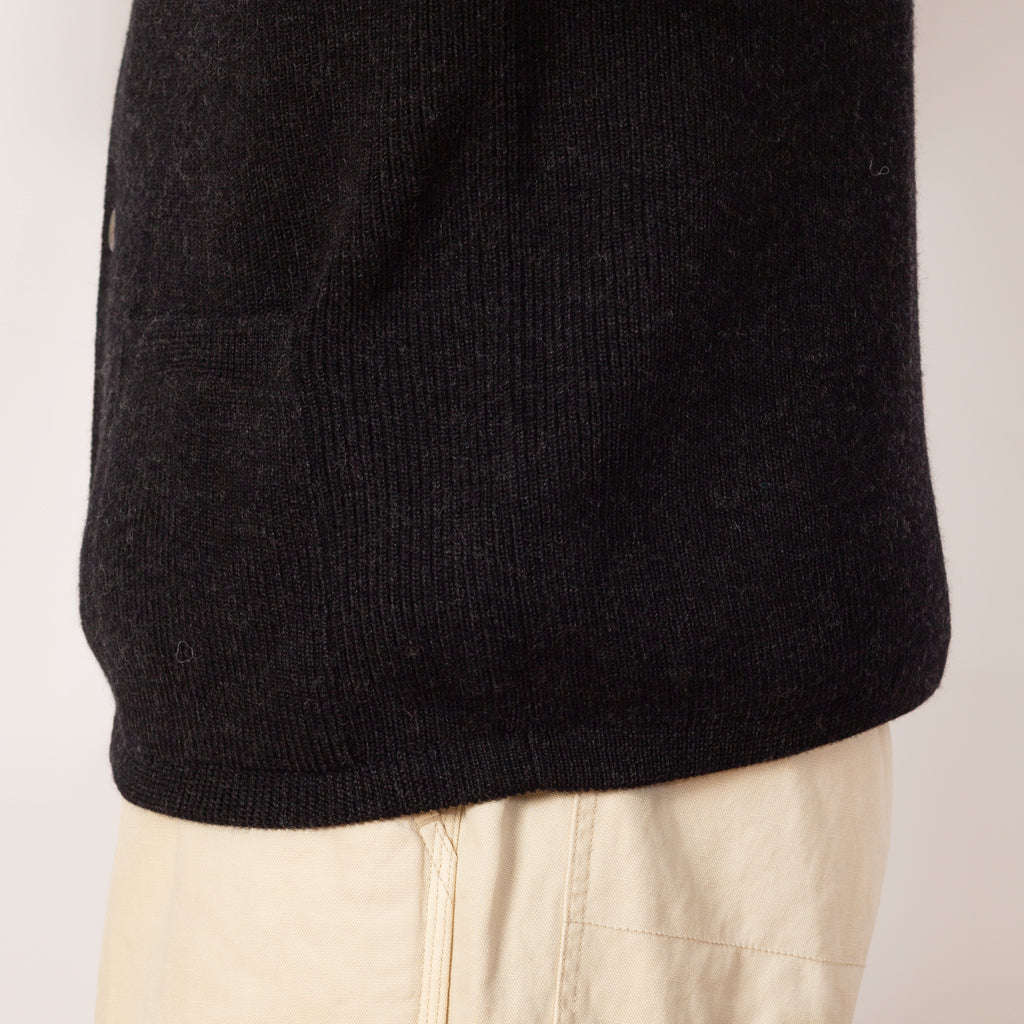 Turtle Neck Cardigan - Charcoal