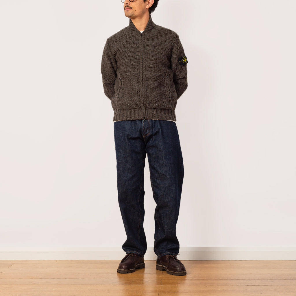 Cowichan Zip Knit - Military Green - V0054