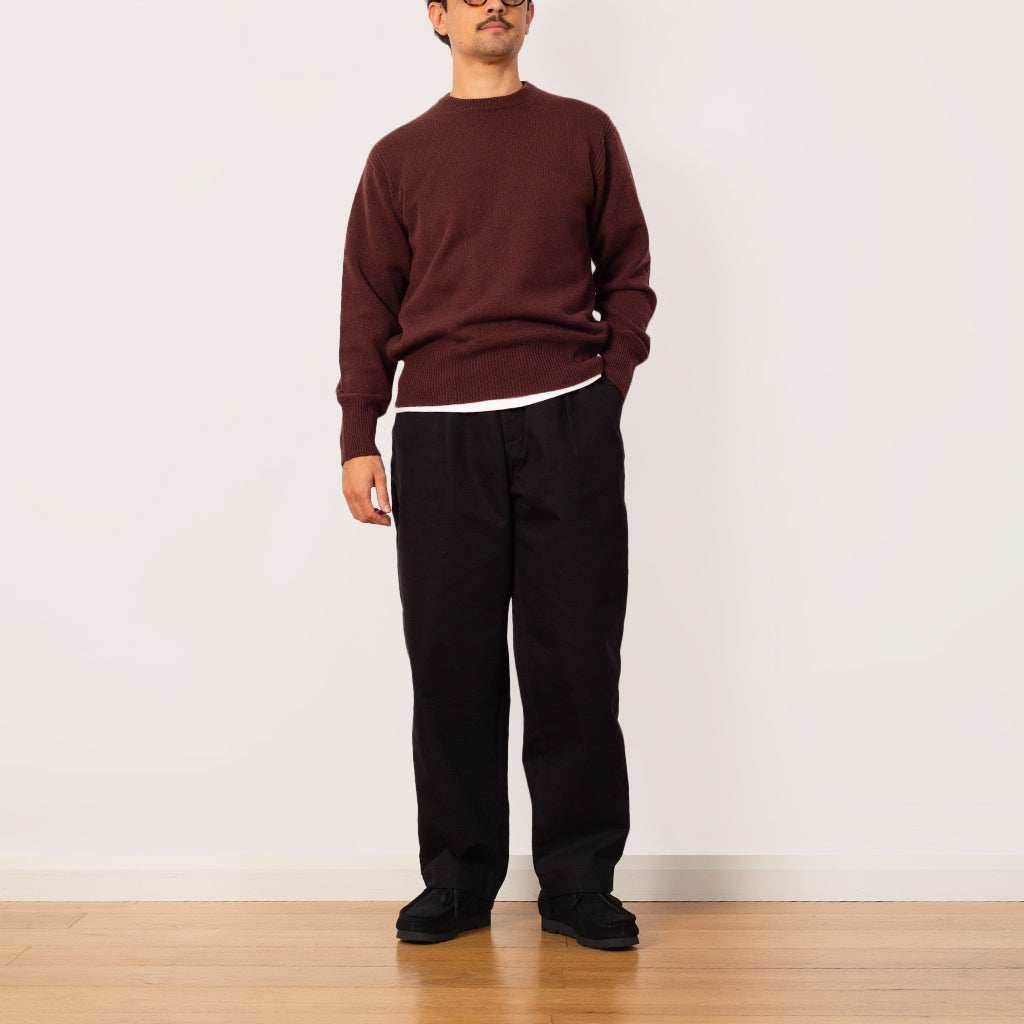 Athletic Crewneck Sweater - Burgundy