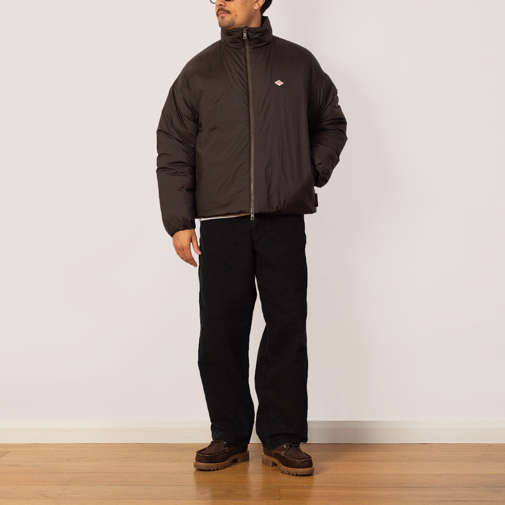 Stand Collar Jacket - Brown