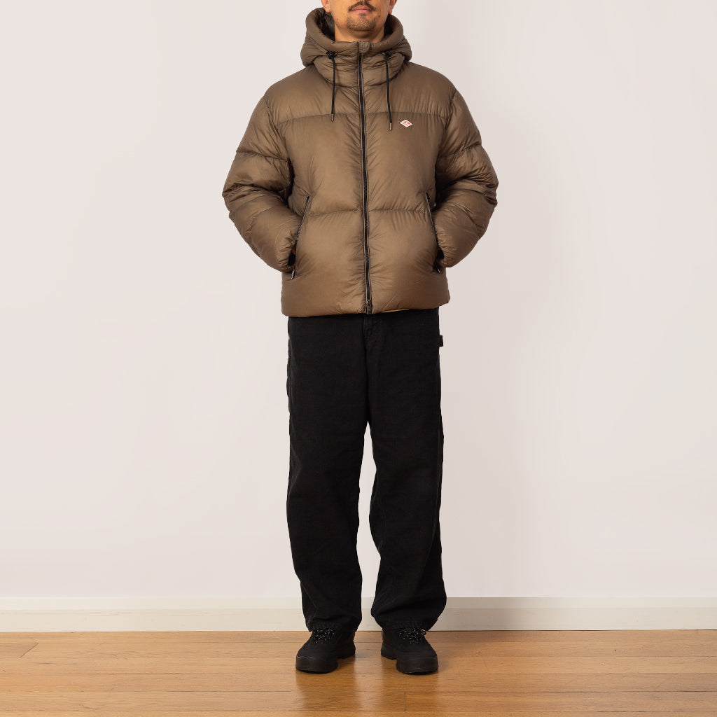 Down Hooded Jacket - Dark Beige