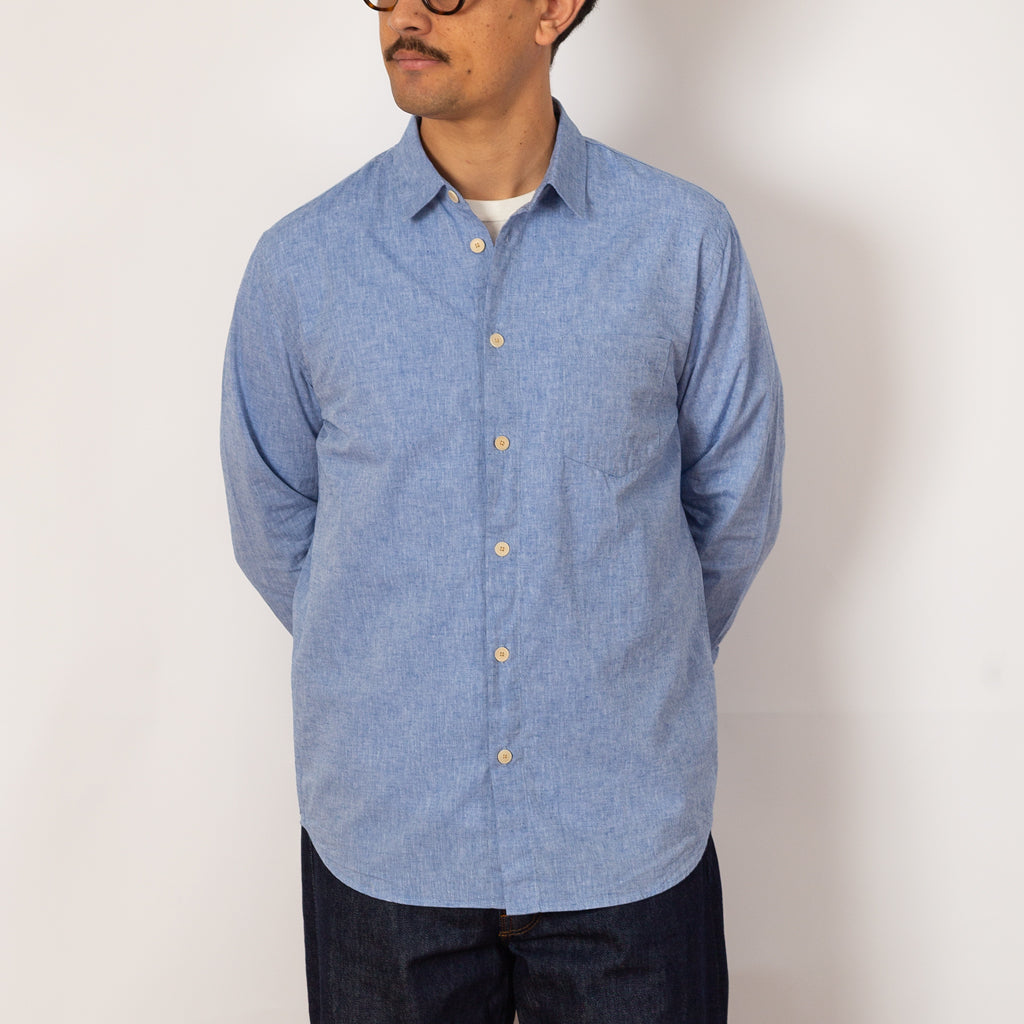 Relaxed Fit Shirt - Blue Texture