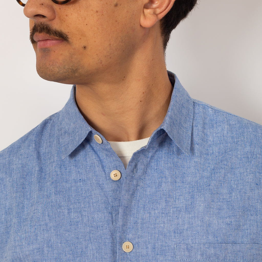 Relaxed Fit Shirt - Blue Texture