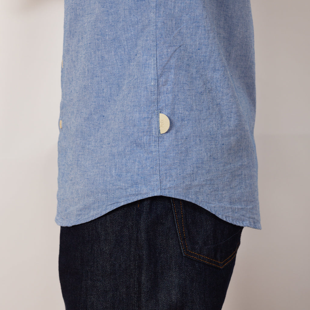 Relaxed Fit Shirt - Blue Texture