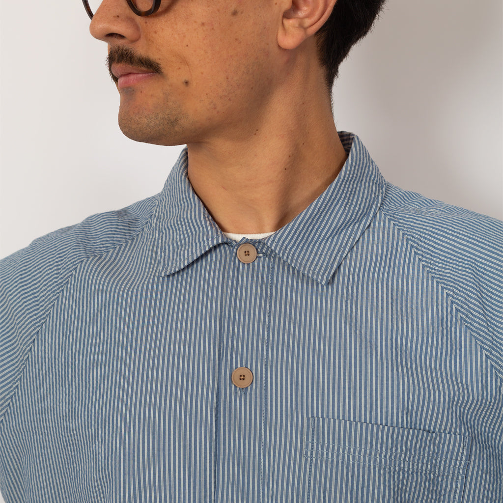 Raglan Shirt - Blue Crinkle Stripe