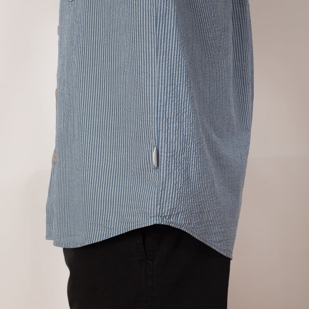 Raglan Shirt - Blue Crinkle Stripe
