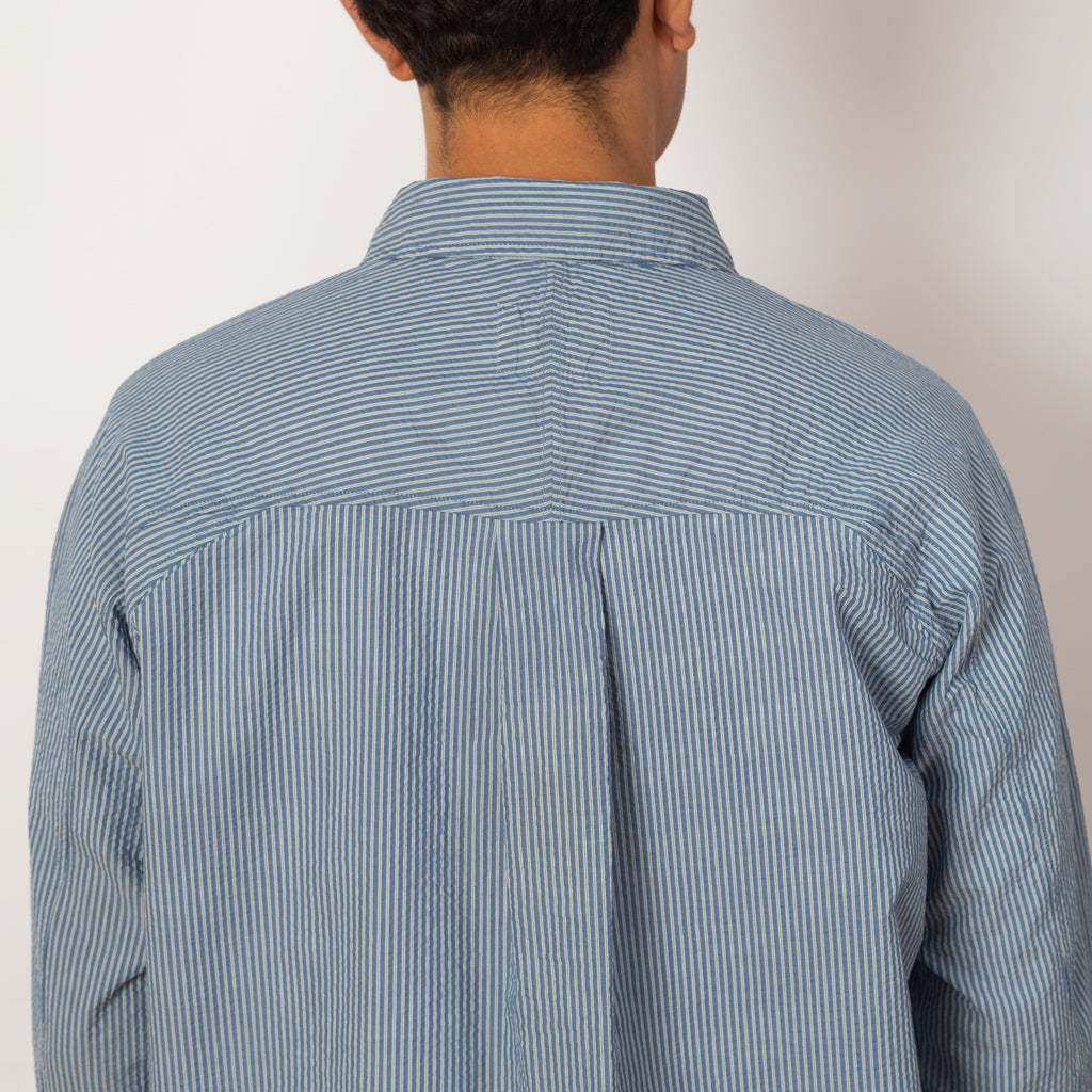 Raglan Shirt - Blue Crinkle Stripe
