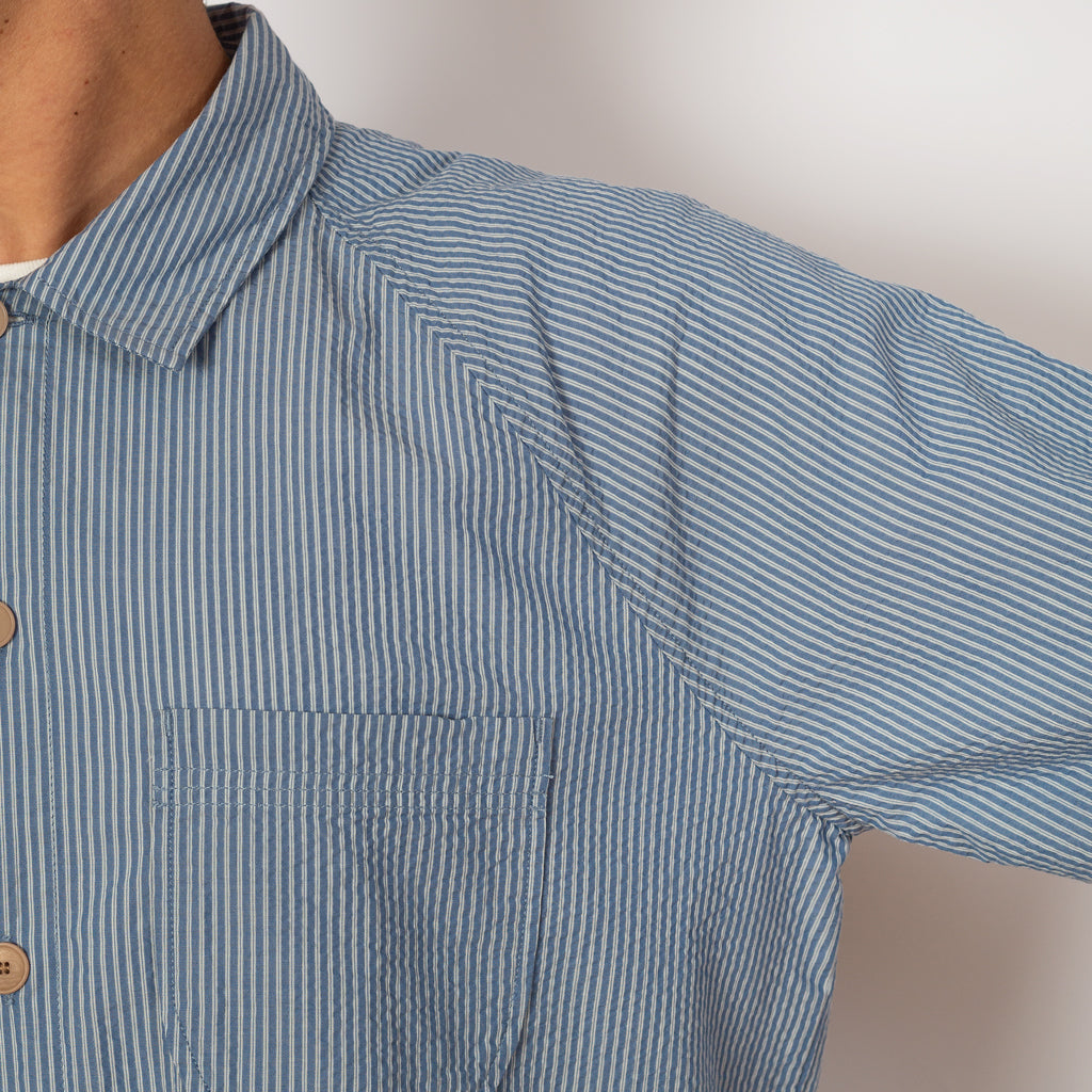 Raglan Shirt - Blue Crinkle Stripe