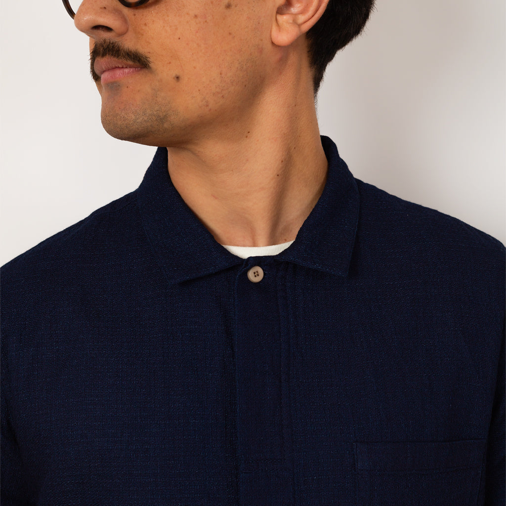 Patch Shirt - Indigo Double Cloth