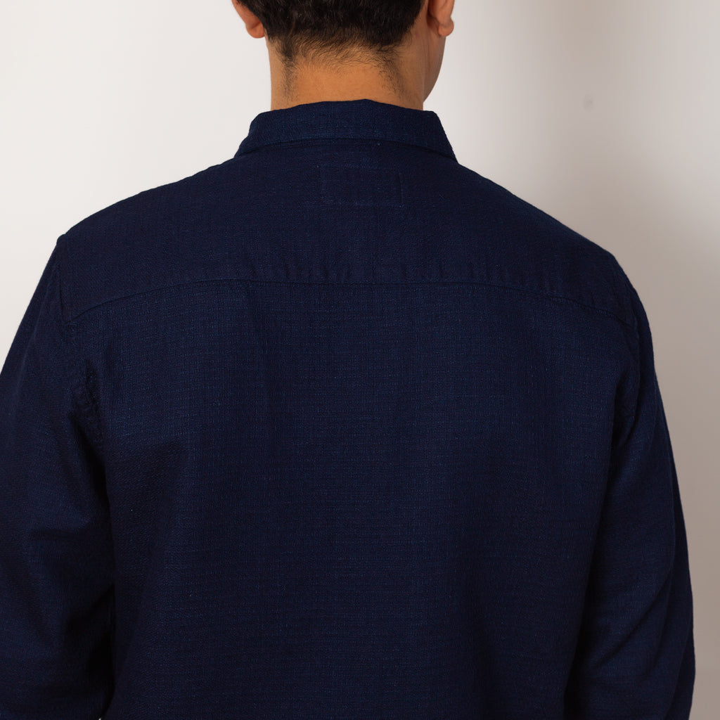 Patch Shirt - Indigo Double Cloth