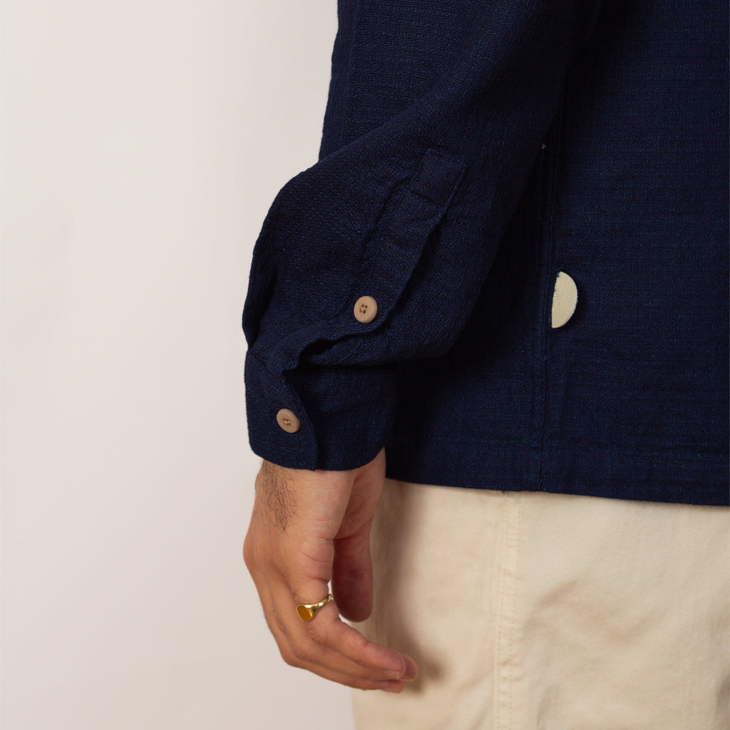 Patch Shirt - Indigo Double Cloth