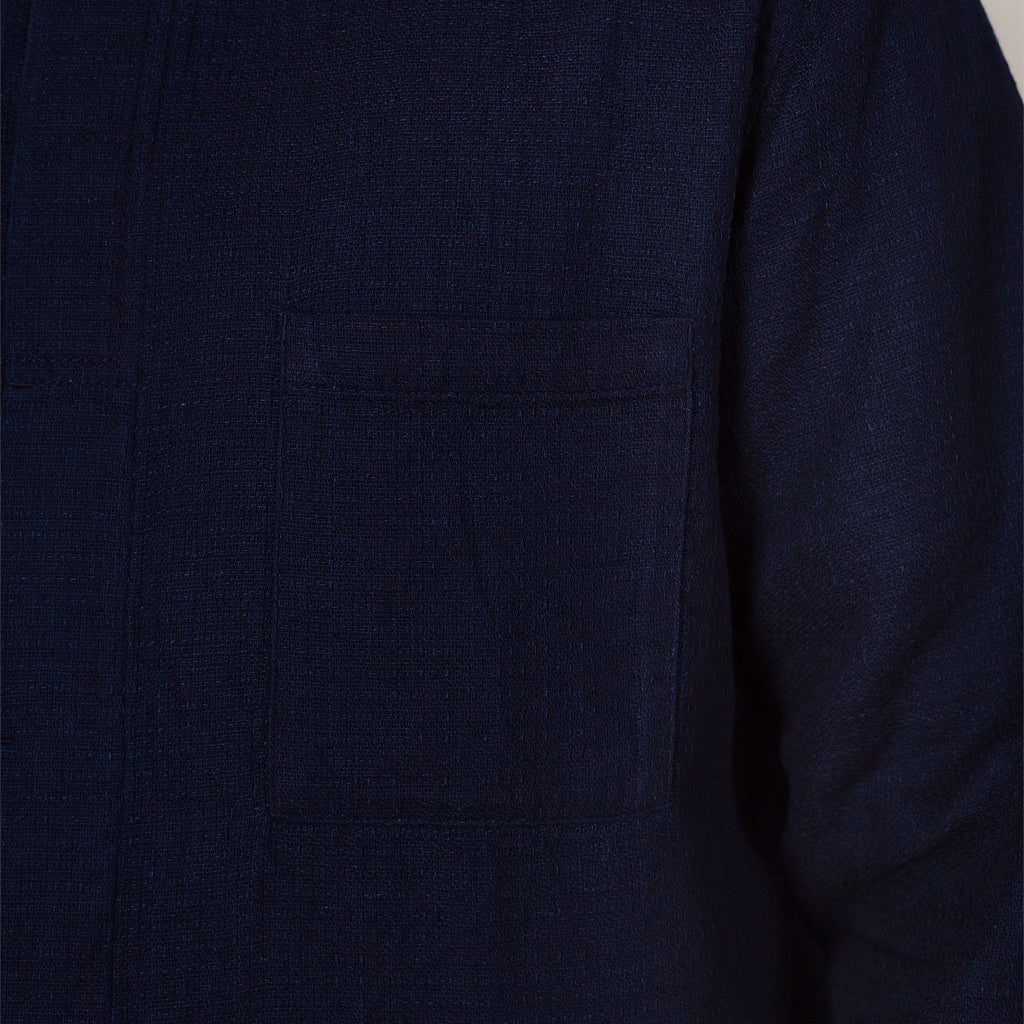 Patch Shirt - Indigo Double Cloth