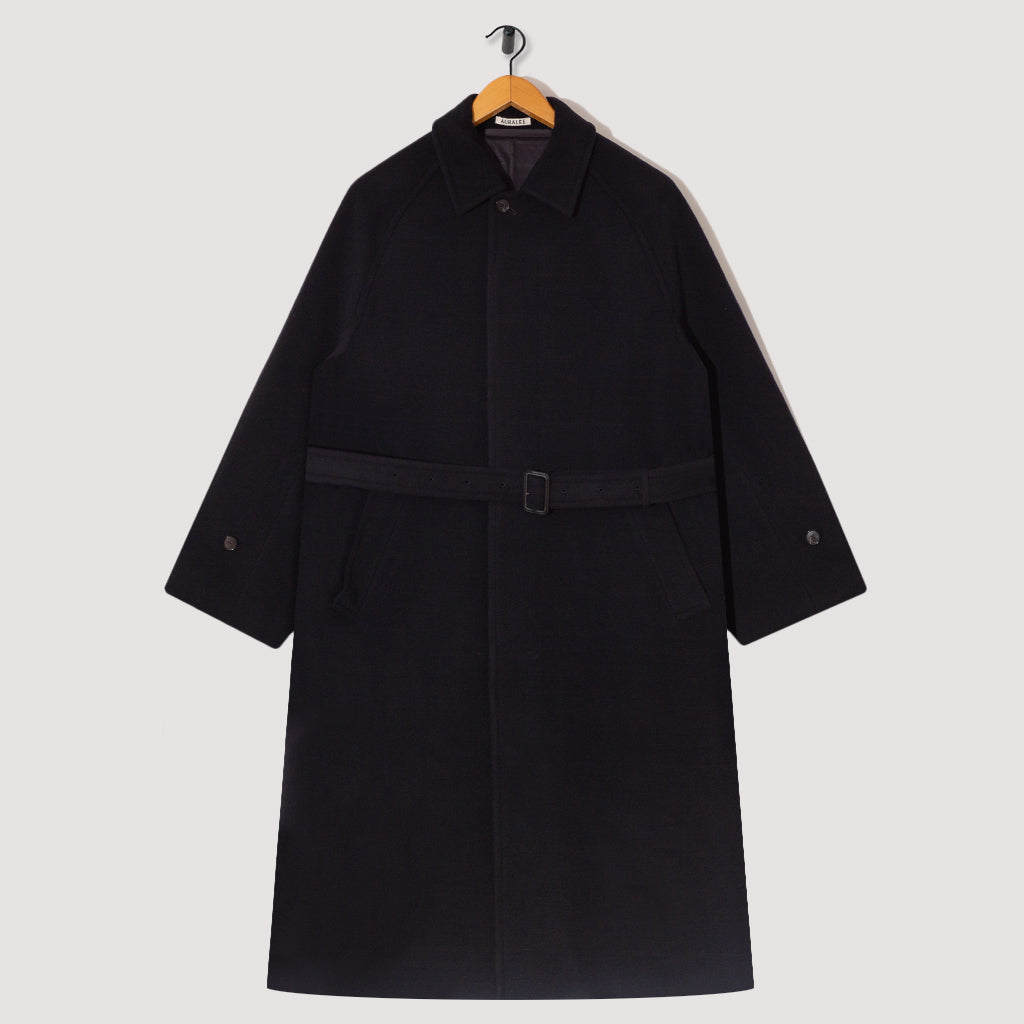 ジャケット・アウター Auralee  MOSSER SOUTIEN COLLAR COAT 24aw Wool Mosser Soutien Collar Coat - Black | Auralee | Peggs & son.