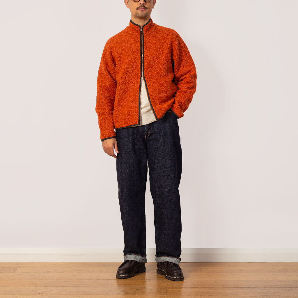 Bjorn Sherpa Wool Fleece Jacket - Orange