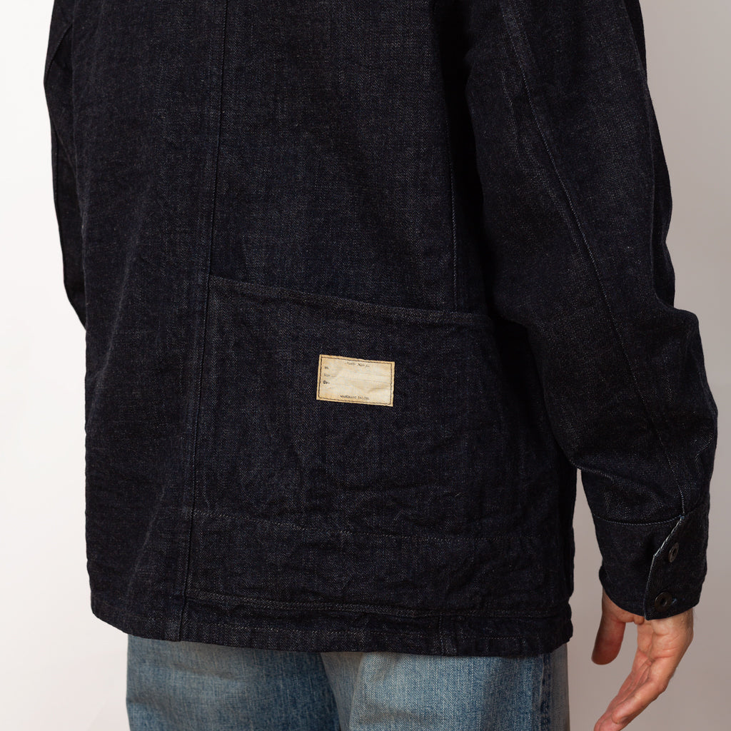 12oz Denim CACTUS Coverall (BLK-Thread ver.) - Indigo