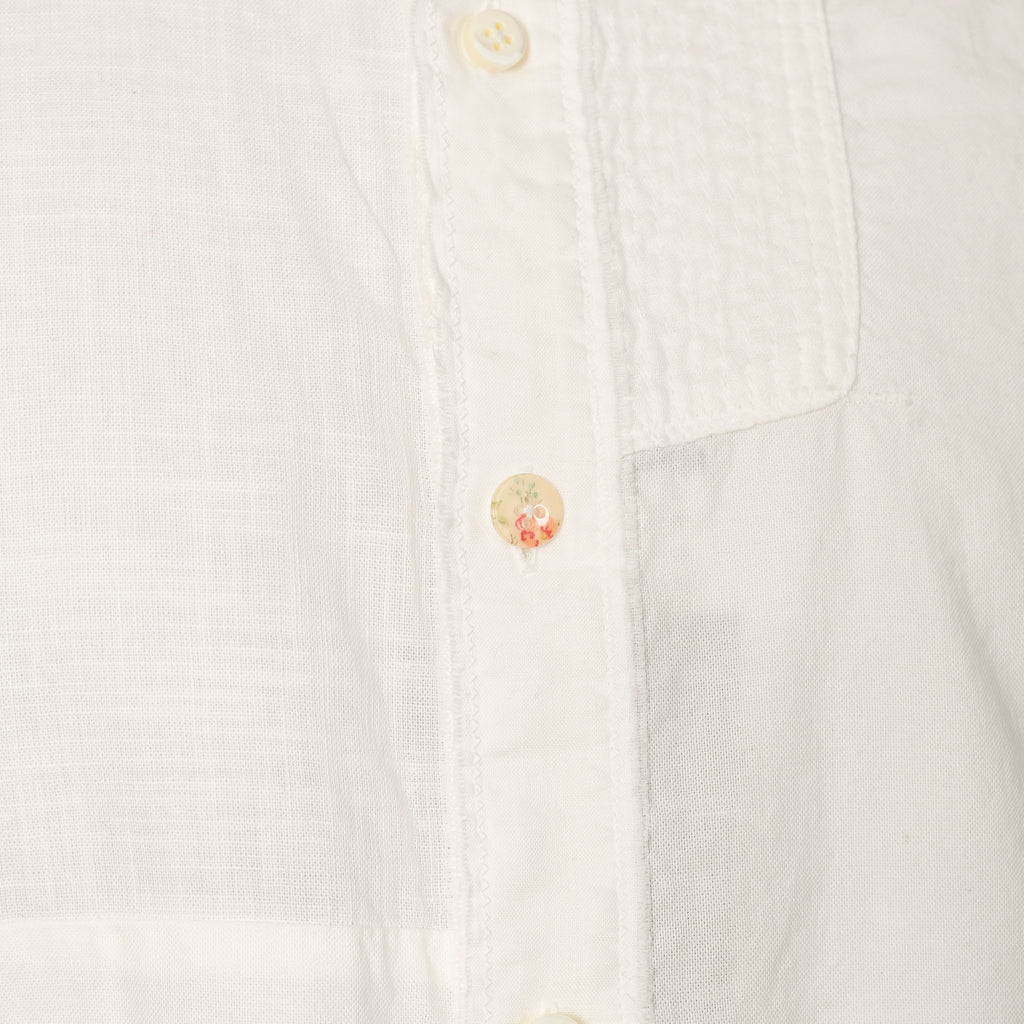 Cotton x Linen Patchwork KATMANDU Shirt 23' - White