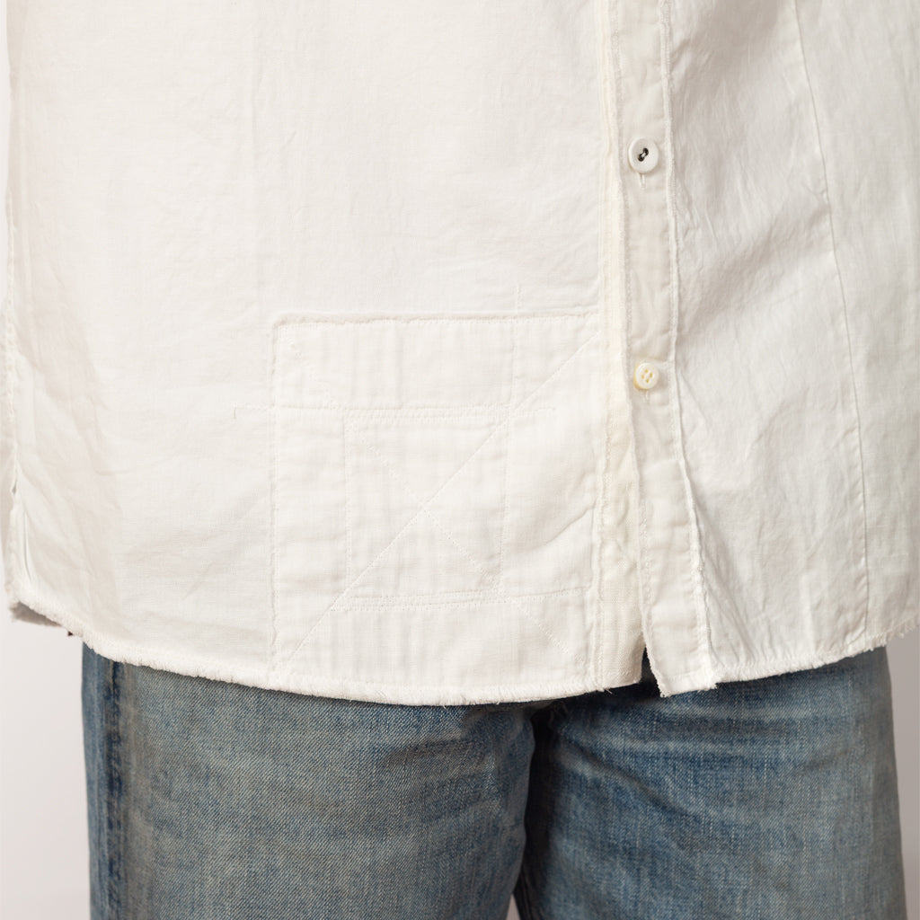 Cotton x Linen Patchwork KATMANDU Shirt 23' - White