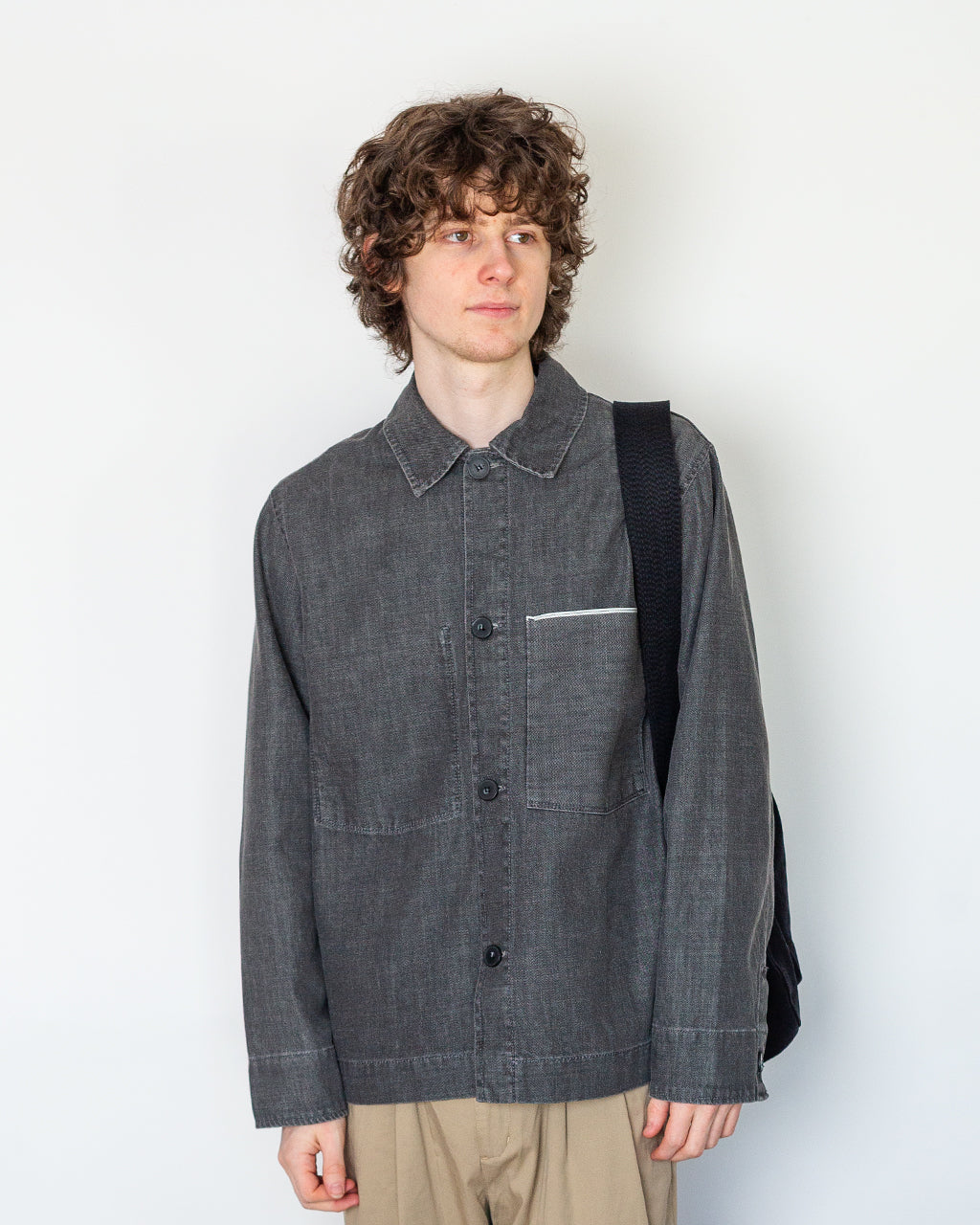 Anrfloki Selvedge Denim Overshirt - Light Grey Denim