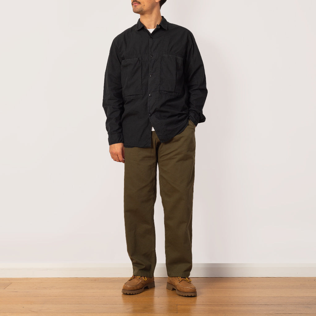 Broad Cloth Anorak Shirt - Black