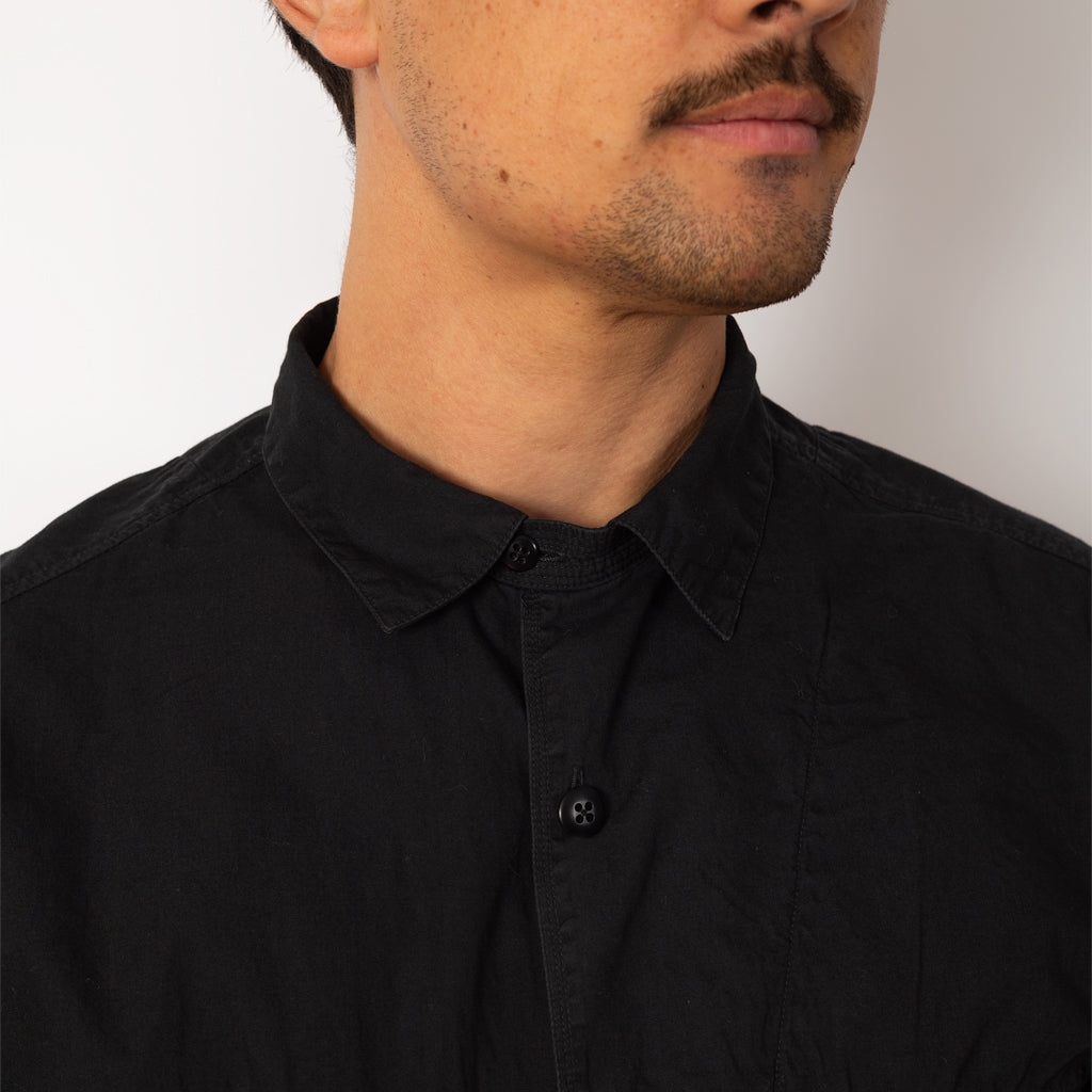 Broad Cloth Anorak Shirt - Black