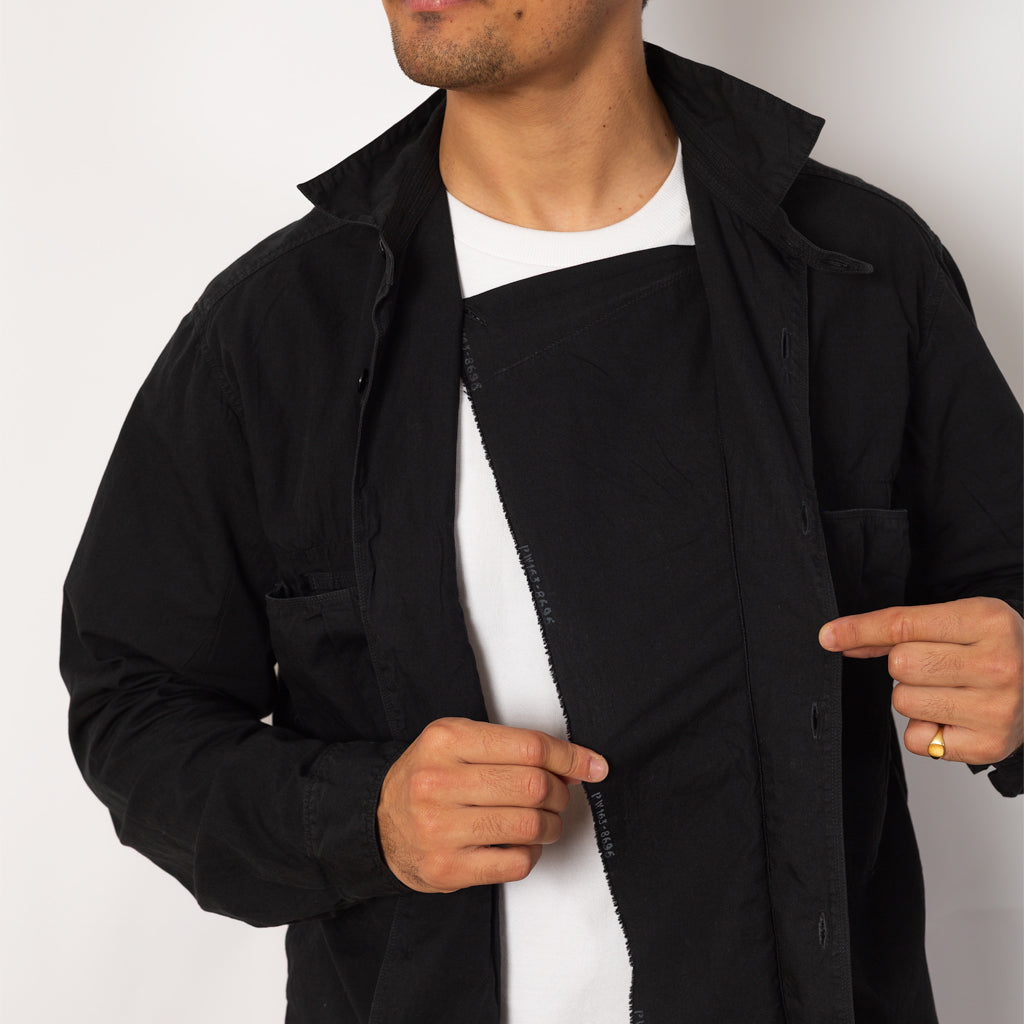 Broad Cloth Anorak Shirt - Black