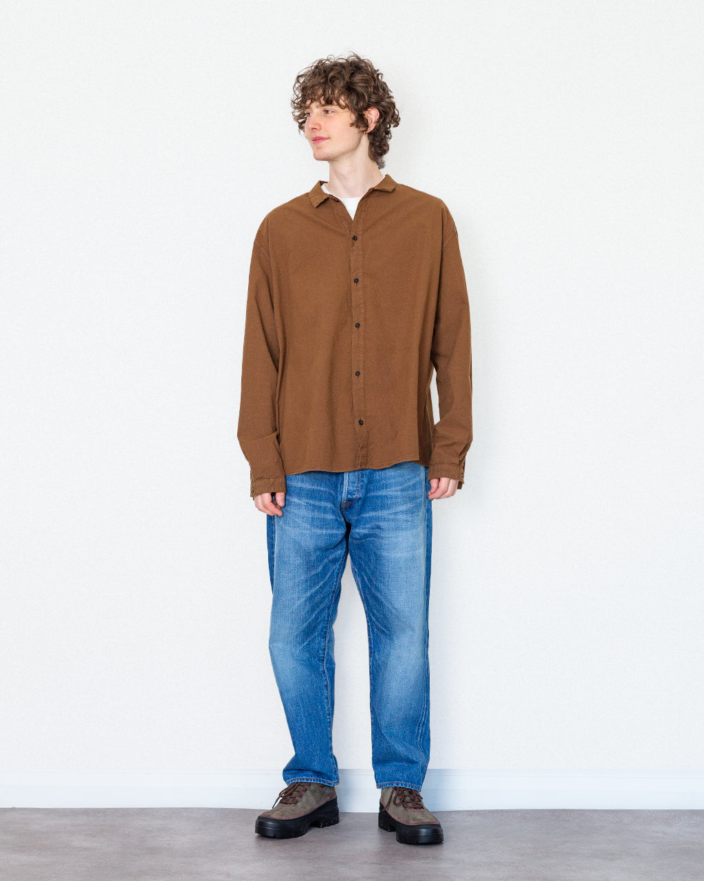 BURRO SHIRT - COTTON SHEETING BROWN HAT