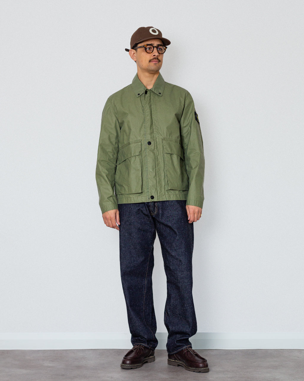 Short Collar Jacket - V005G Military Green