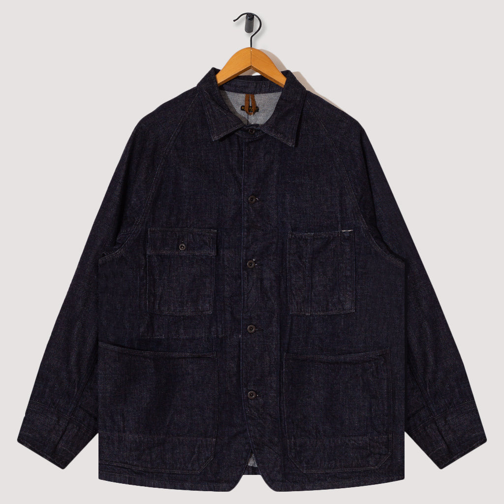 12oz Denim CACTUS Coverall (BLK-Thread ver.) - Indigo | Kapital