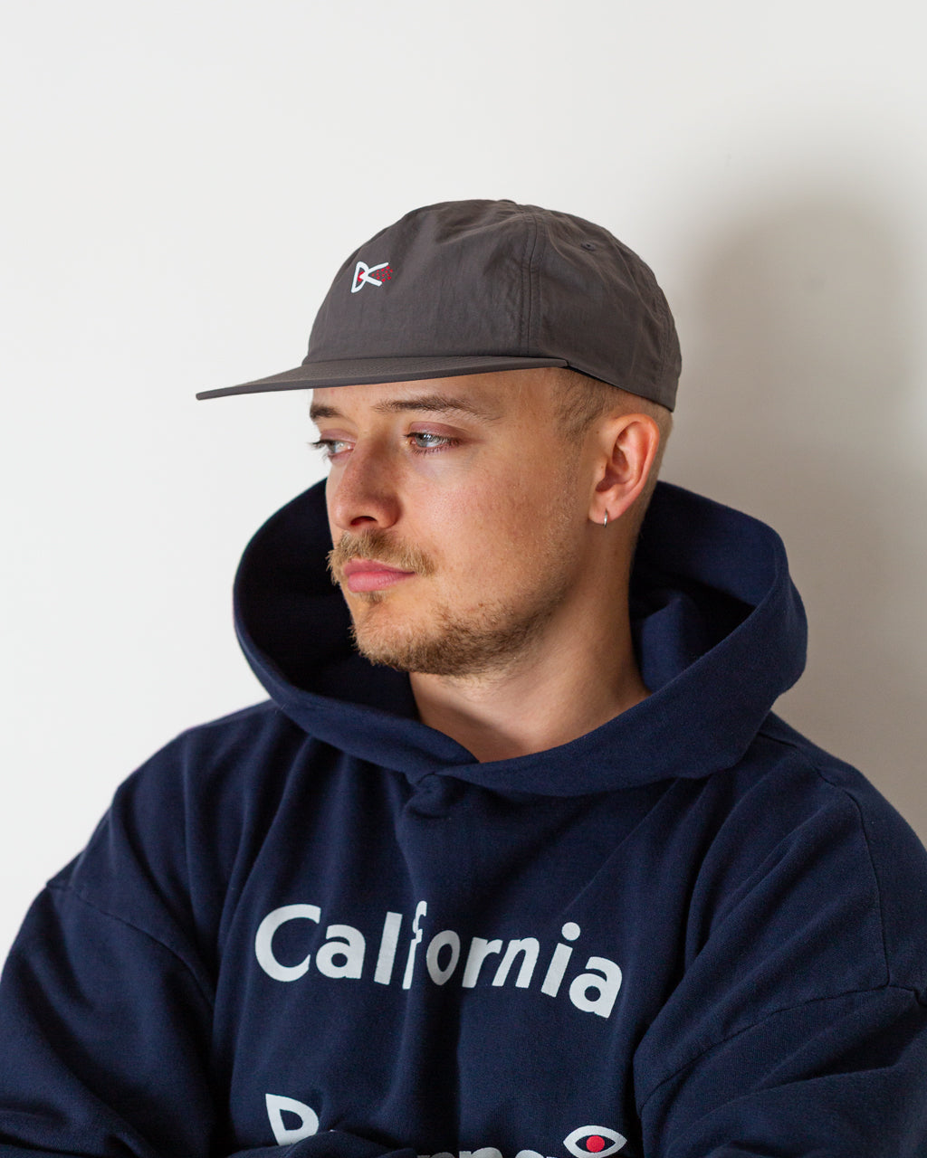 Panelled Nylon Hat - Carbon